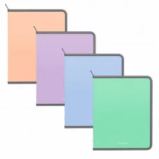 Папка для тетрадей на молнии пластиковая ErichKrause Matt Pastel Bloom, A5+, ассорти 61191