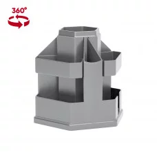 Подставка настольная вращающаяся пластиковая ErichKrause Office, Classic, серый 61572