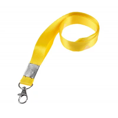 Лента для бейджа ширина-15мм,длина-80см с металл карабином ЖЕЛТАЯ 593868