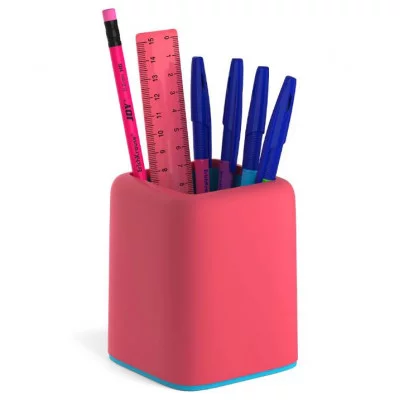 Набор настольный пластиковый ErichKrause Forte Bubble Gum розовый с голубой вставкой 57977