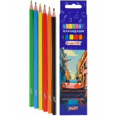 TM "Profit"Карандаши цв пл.2М,набор,гекс.6цв. АВТО (КЦ-4694) гриф.d=2,8мм,в к/к, КЦ-4694