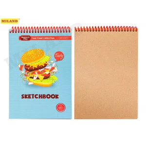 Скетчбук А5 "Фастфуд" (жест подложка, на спирали, 50л, крафт блок) 50-1687