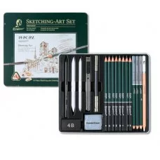 Набор для скетчинга DJ-32 Giorgione 19 предметов для набросков, графики в металлической коробке G-191908 333008