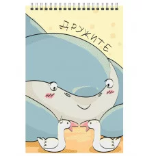 Блокнот А7 60л "Акула и гуси" КанцЭксмо БСК740362