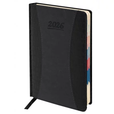 Ежедневник датированный 2026 А5 148х218 мм, GALANT "CombiContract", под кожу, черный, 117488