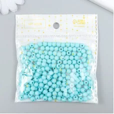 Бусины пластик "Голубая вода" глянец набор 25 гр d=0,6 см   9424537