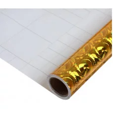 Пленка самоклеящаяся голография золотая 1011 кубики 0,45м х3м 3мкр 3221768