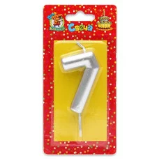 Свеча для торта Серебряная Цифра 7 С-1815 466-5-305-41815-6