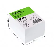 Блок для записей на склейке СТАММ Имидж , 6*5*4см, белый 331273