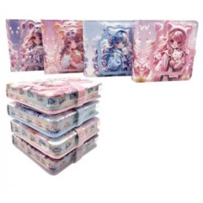 Записная книжка А7 100л. DG-142 "Девочка" 8.5х8.5 cм, обложка с магнитной застежкой, цветной блок, в ПВХ-пленке PUMNCK-1085 331684