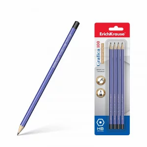 Набор из 4 чернографитных карандашей ErichKrause Grafica шестигранных HB 45484
