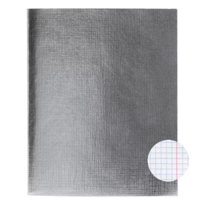 Тетрадь 48л клетка бумвинил "Metallic" серебряный HATBER 48Т5бвВ1 225646