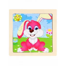 Деревянная пазл-рамка (11x11) "ЗАЙКА" (9 элементов) (арт. G46)