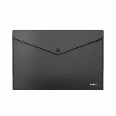 Папка-конверт на кнопке пластиковая ErichKrause Fizzy Classic, A4, непрозрачный, черный 50176