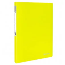 Папка 20 вкладышей BRAUBERG "Neon", 16 мм, неоновая желтая, 700 мкм, 227449