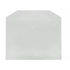 Папка-конверт на кнопке СТАММ А4, 120мкм, пластик, прозрачная 355650