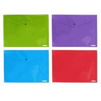 Папка с кнопкой А-4 DB-30 INTELLIGENT 33,5*23см, пластик, ассорти 328482