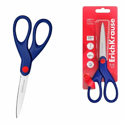 Ножницы ErichKrause Unity, 16 см, синий 60843