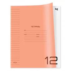 Тетрадь 12л., линия BG "UniTone. Neon", пластиковая обложка, неон оранжевый 383156
