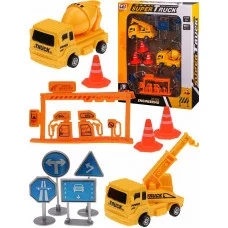 Набор машинок инерционных "Дорожная служба"(29х23,5х5 см)(2 машинки,дор.знаки)в кор. ( Арт. 1913733)