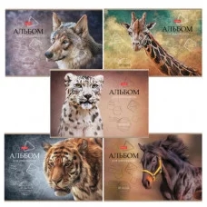 Альбом для рисования А4 48 л., скоба, матовая ламинация, тиснение, HATBER, 205х290 мм, "Дикий мир", 079735, 48А4лтВ Альбом для рисования А4 48 л., скоба, матовая ламинация, тиснение, HATBER, 205х290 мм, "Дикий мир", 079735, 48А4лтВ