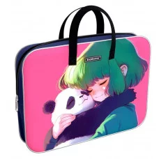 Папка текстильная на молнии ErichKrause с ручками Panda Hugs, A4+ 62910