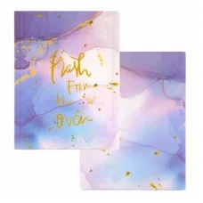 Папка с 40 вкладышами Alingar А4 310х235 мм пластик 400 мкм мраморный дизайн с надписью "Fresh" сиреневый 1шт AL12806/3