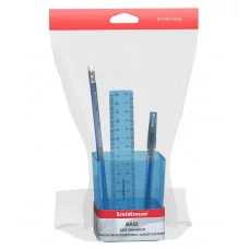 Набор настольный пластиковый ErichKrause Base Glitter голубой 55723