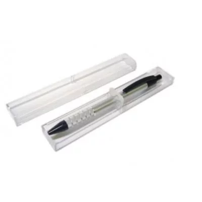 Ручка в футляре  BV-192 INTELLIGENT (син) 0.7мм Серебрян матов корп с рифлением, в прозр пл футл (3/50/500)   309397