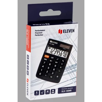Калькулятор карманный Eleven SLD-100NR, 8 разрядов, двойное питание, 58*88*10мм, черный 339231
