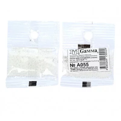 Бисер Чехия "GAMMA" круглый "1"  5гр  (А055 белый) 1281482 1281482