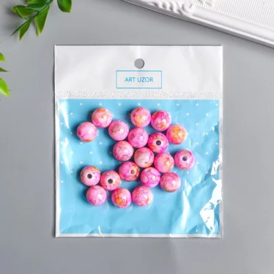 Набор бусин для творчества пластик "Мраморные. Сирень" d=1,2 см набор 20 гр 7490038