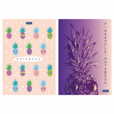 Блокнот А5 145х210 мм, 50 л. склейка, обложка картон, в точечку, HATBER Premium Pineapple 50Б5лA9к 111916