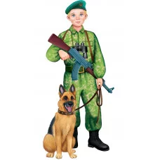 Плакат вырубной А3. Мальчик-пограничник. Двухсторонний - группа Профессии 00-00018541 Ф-15577 4630112038361