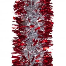 Мишура "Морозко-2" серебро красный, d-95 М0833