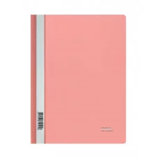 Папка-скоросшиватель пластик. СТАММ "Акцент" А4, 180мкм, коралловая с прозр. верхом 376235