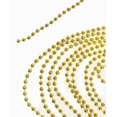 Новогоднее украшение бусы на ёлку золотые "Новогодние шарики" 2,7 м. НУ-4232