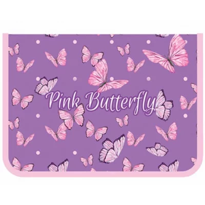 Папка  для тетрадей  А5 молния вокруг Бабочки на розовом ПМ-А5-04