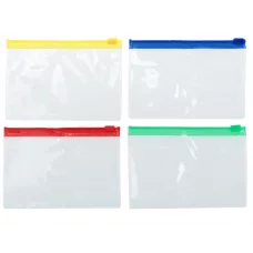 Папка-конверт на молнии формат А7+ 200мкр прозрачная молния МИКС 8,5*13см 548614