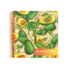 Скетчбуки А6+ для карандаш зарис Авокадо (спираль слева, гл лам,мяг.обл,жест подл,64л,60г) С64-5280