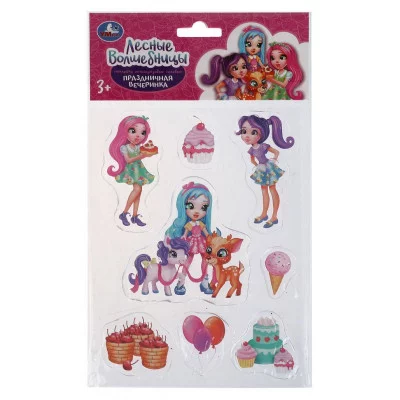 Гелевые многоразовые наклейки, "Лесные волшебницы", 150*247мм, Умка 4680107916129