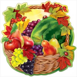 Наклейка на двусторннем скотче Праздник Корзина с фруктами 01057