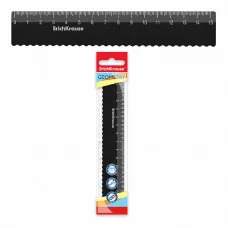 Линейка с волнистым краем пластиковая ErichKrause Classic, 15см, черный 61756