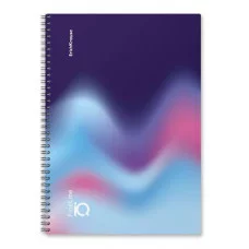 Тетрадь общая ученическая на спирали ErichKrause IQ FineLine В5 80 листов клетка глянцевая ламинация блок 80г/м2 ассорти 62113