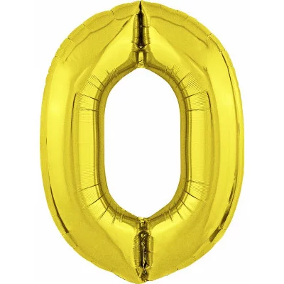 Шар Agura Slim золото цифра 0 (40\'\'/102 см) 754696