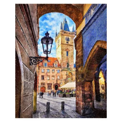 Алмаз мозаика (клас.) 30х40см, с подр., с полн.заполн. (27 цв.) Улица старого города (Арт. НД-8569)