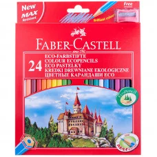 Карандаши Faber-Castell "Eco Замок", 24цв., заточен., картон, европодвес, с точилкой Faber-Castell 147884