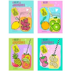 БЛОКНОТ А6 40л. на гребне ОСВЕЖАЮЩИЕ ФРУКТЫ Б40-0262 ассорти, клетка