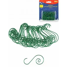 Набор металлических крючков (для ёлочных украшений) 40 шт зеленые 5*2.5см НУ-6176