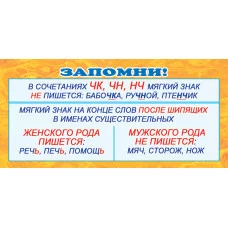 ШМ-3352 Карточка. Запомни! Чк, чн, нч (формат 61х131 мм) / Карточки для обучения Сфера (о) демонстрационные
